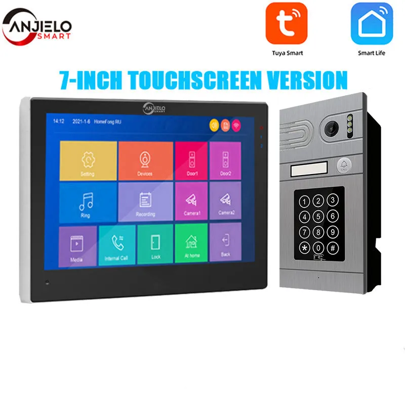 Smart Tuya 1080P WiFi DoorBell Camera Home Peephole Door Camera WIFI Video Intercom Door Support RFID Card Unlock For Home