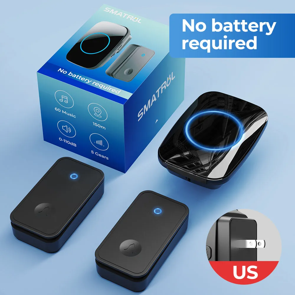SMATRUL Self-Powered Doorbell, 2 transmitter   1 receiver