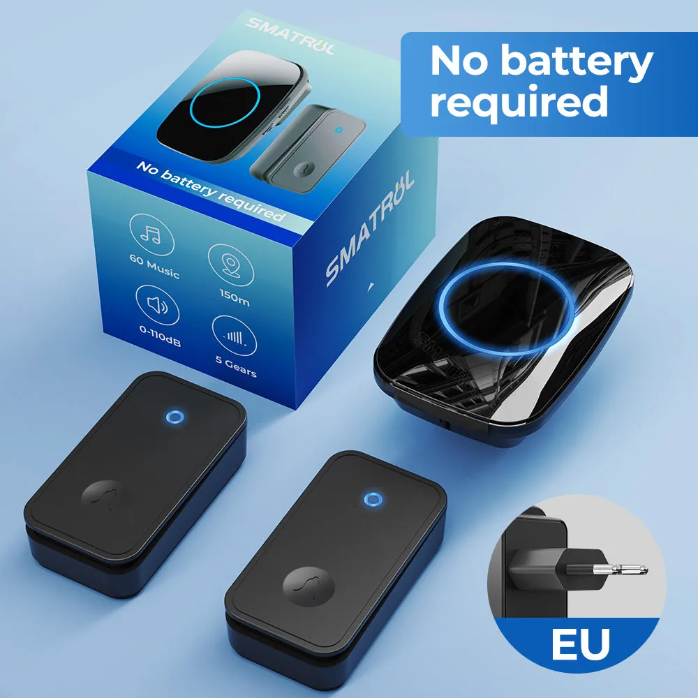 SMATRUL Self-Powered Doorbell, 2 transmitter   1 receiver