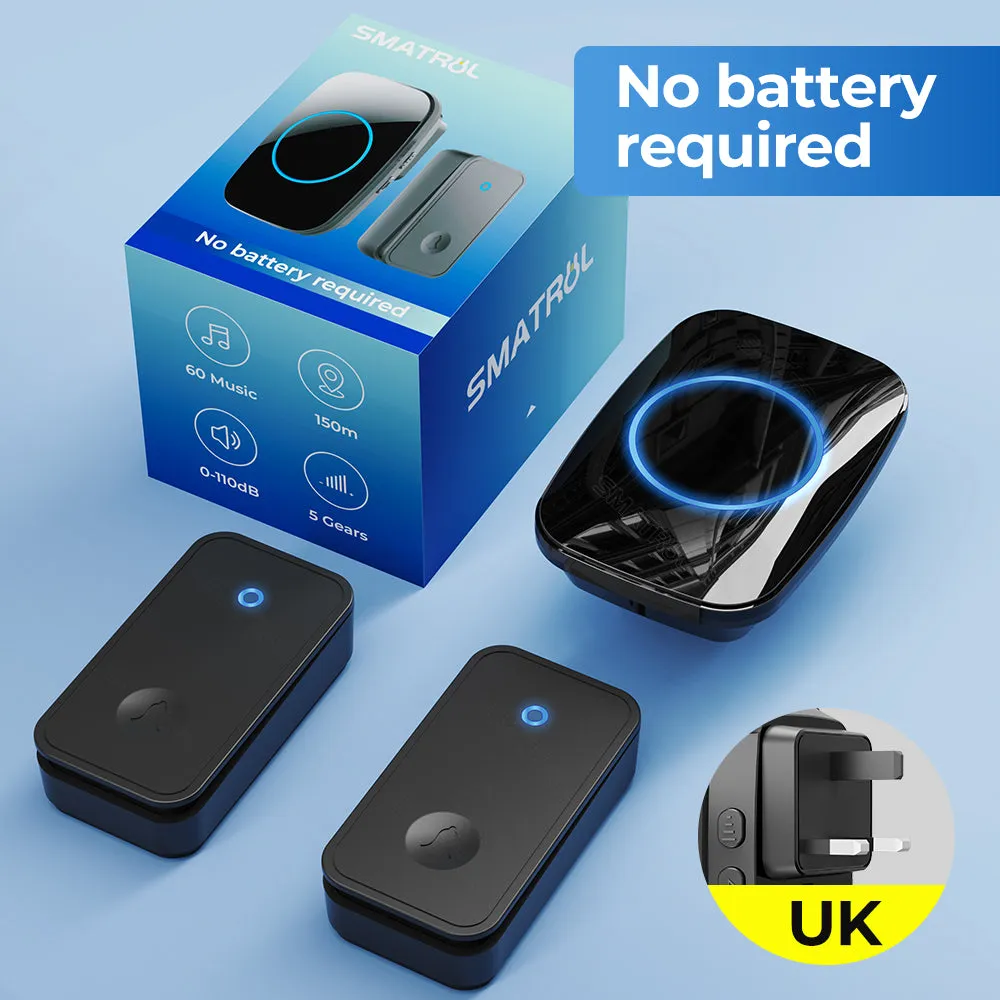 SMATRUL Self-Powered Doorbell, 2 transmitter   1 receiver