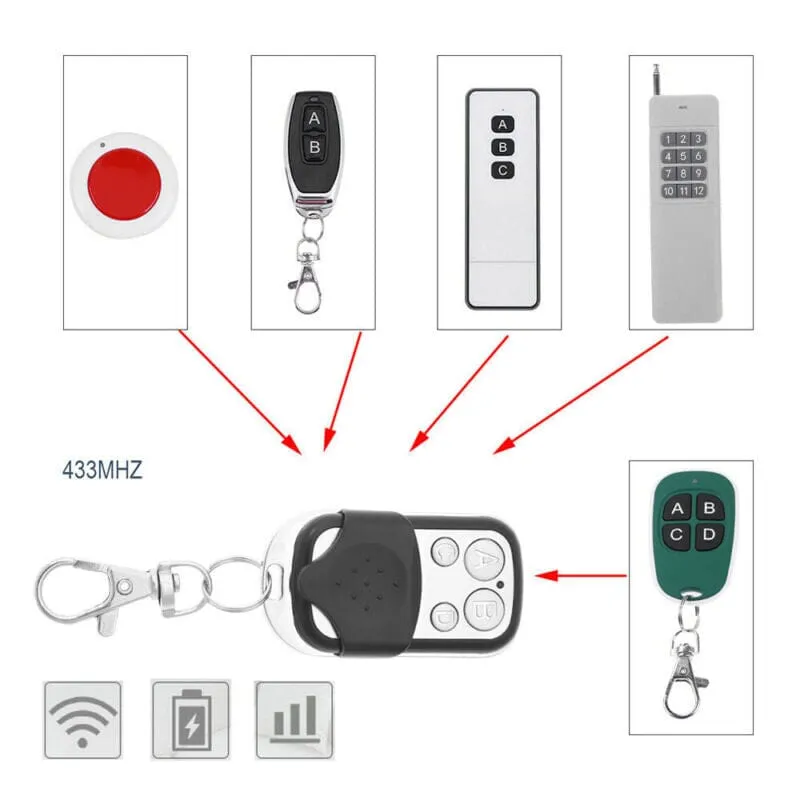 SMAXPro™ 4x Universal Remote Control Cloner: 433MHz Electric Key Fob | Car/Garage Doors