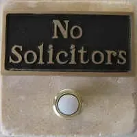 Stone with Pewter No Solicitors Plaque
