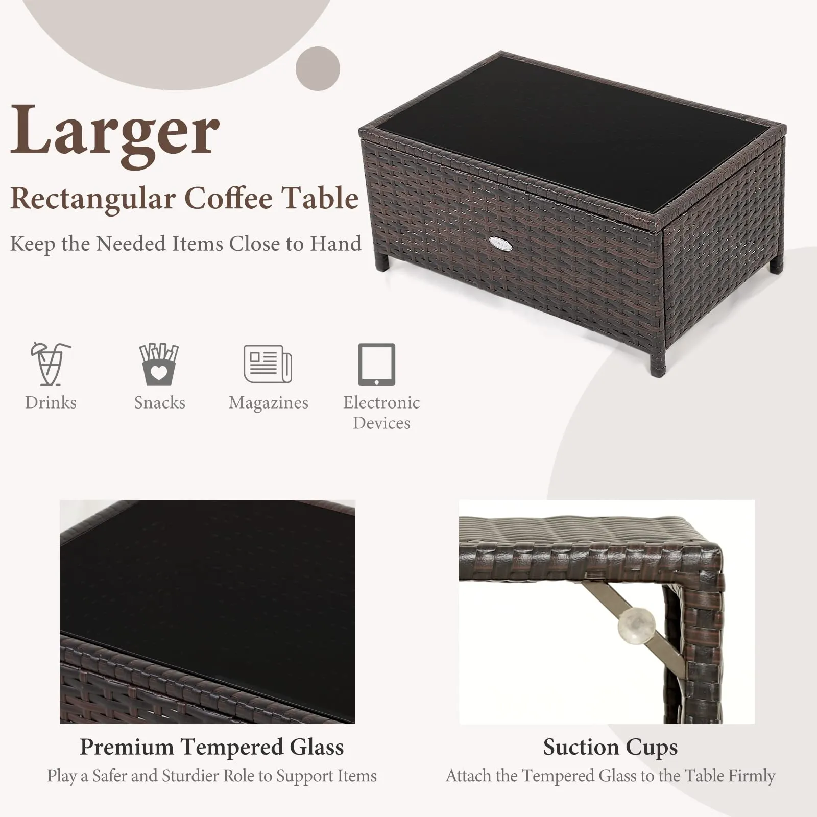Tangkula 2-Piece Outdoor Patio Wicker Furniture Set