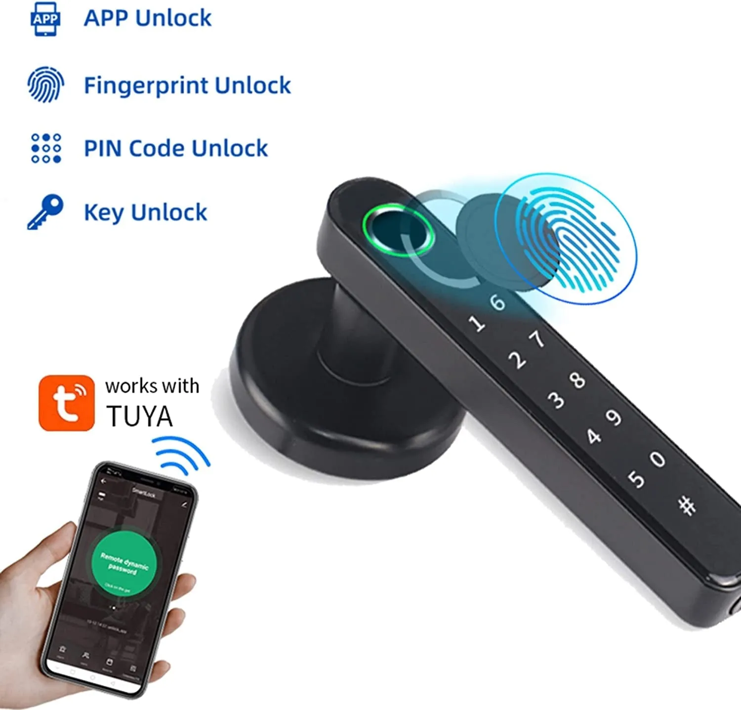 TEKXDD Smart Lock Fingerprint Door Lock, Keypad Deadbolt Lock Keyless Entry