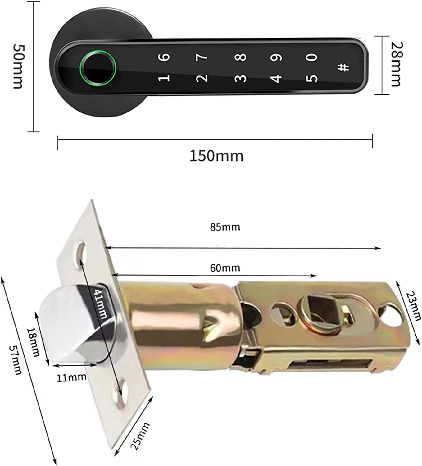 TEKXDD Smart Lock Fingerprint Door Lock, Keypad Deadbolt Lock Keyless Entry