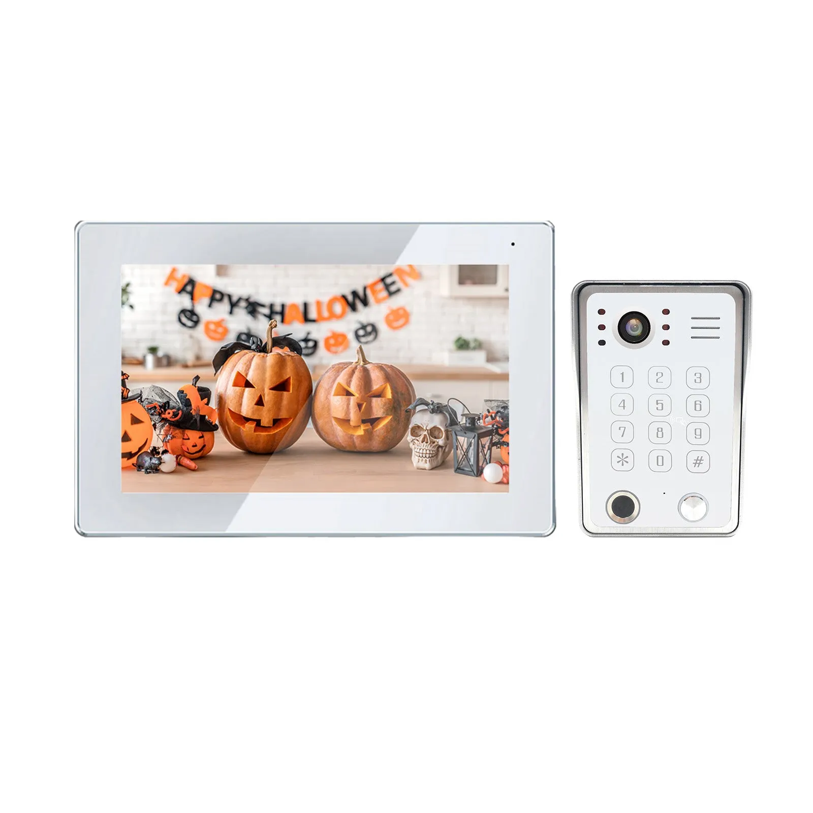 Touch screen  7/10 inch Video Doorbell with Fingerprint ,password unlock and RFID Card Access Control System Video Intercom System For Home