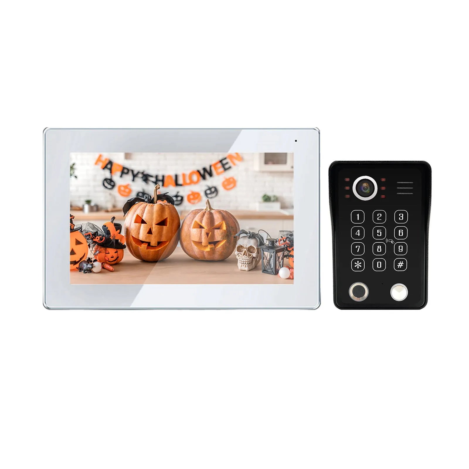 Touch screen  7/10 inch Video Doorbell with Fingerprint ,password unlock and RFID Card Access Control System Video Intercom System For Home