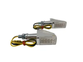 Turn Signal Set (2) High Tech LED - Silver Alu - Highway Hawk H68-581