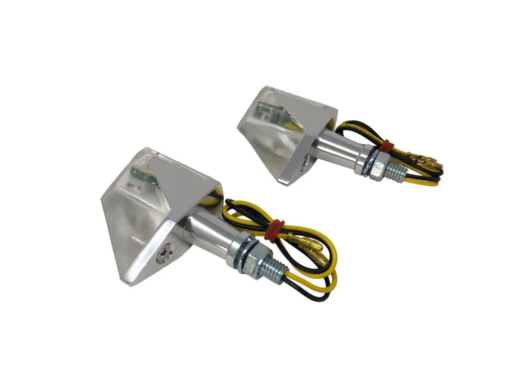 Turn Signal Set (2) High Tech LED - Silver Alu - Highway Hawk H68-581