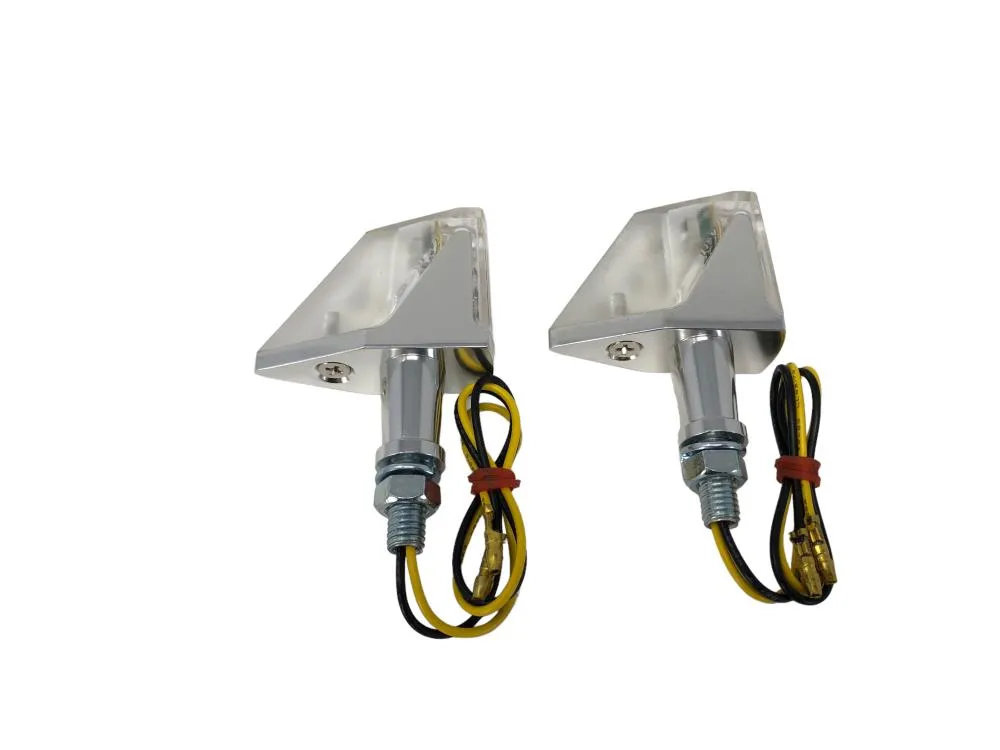 Turn Signal Set (2) High Tech LED - Silver Alu - Highway Hawk H68-581