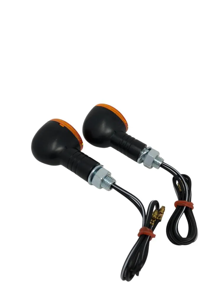 Turn Signal Set (2) Mini Cateye - Black - Highway Hawk H68-50920