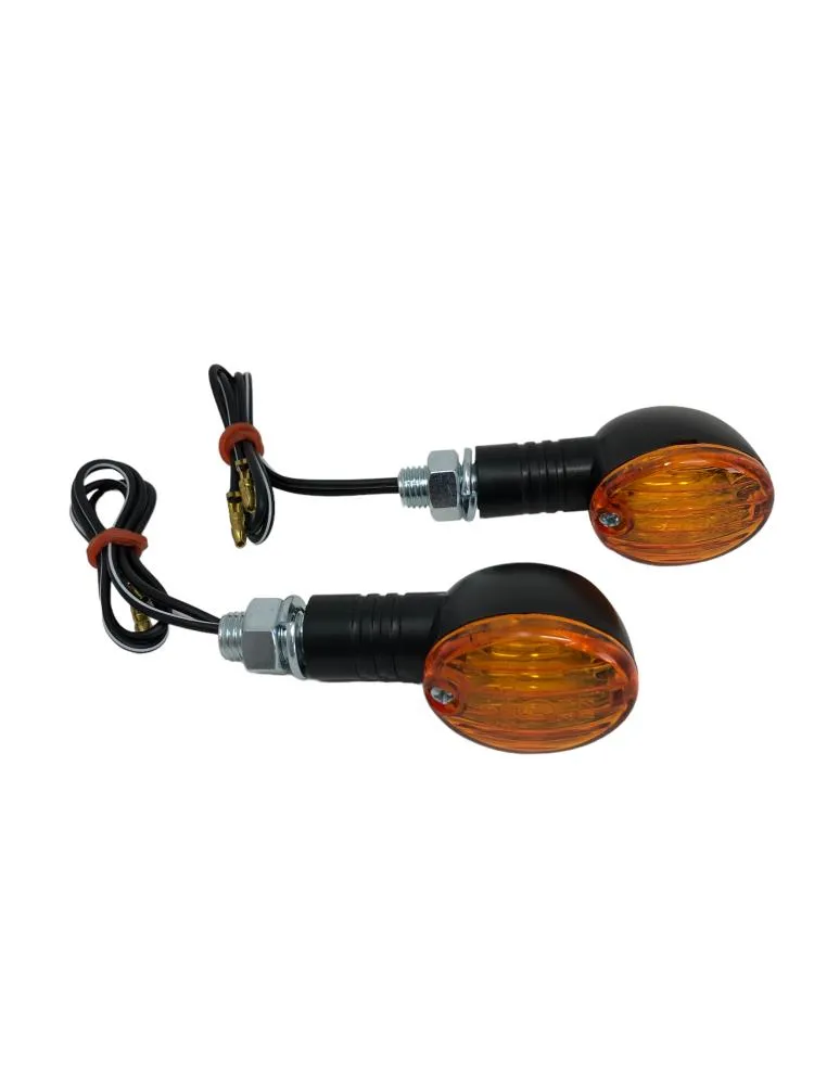 Turn Signal Set (2) Mini Cateye - Black - Highway Hawk H68-50920