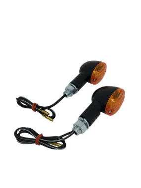 Turn Signal Set (2) Mini Cateye - Black - Highway Hawk H68-50920