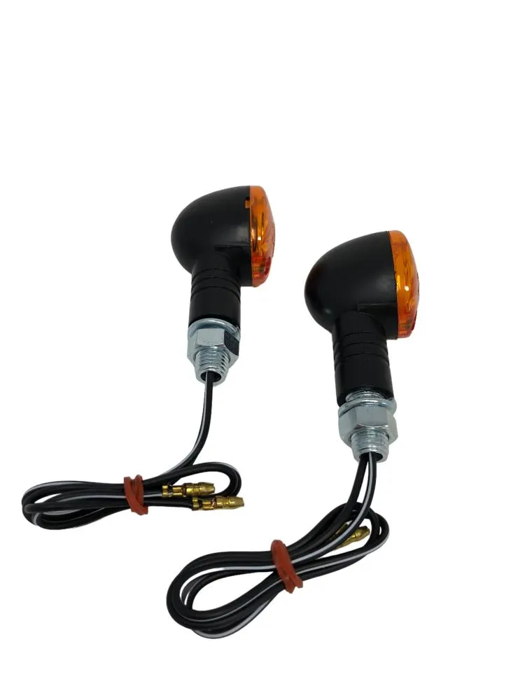 Turn Signal Set (2) Mini Cateye - Black - Highway Hawk H68-50920