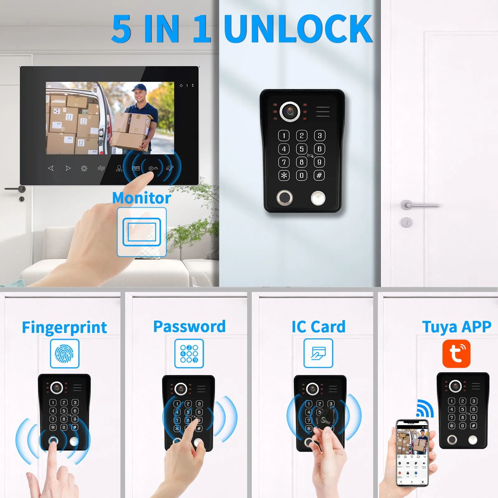 Tuya smart access control system intercom door bell camera wifi doorbell access control systems Video Doorbell wifi doorbell For Home Villa