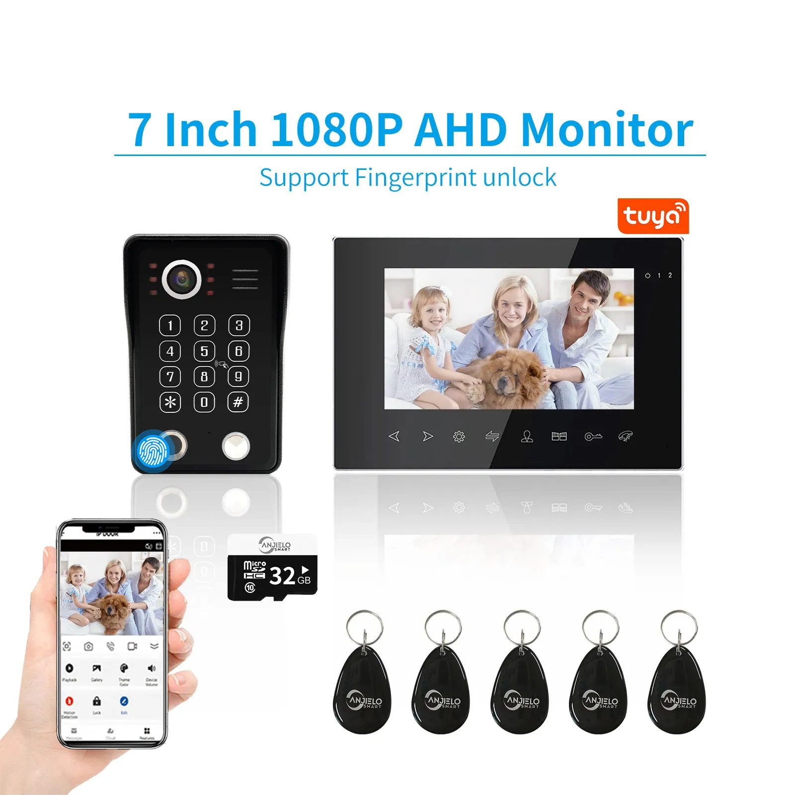 Tuya smart access control system intercom door bell camera wifi doorbell access control systems Video Doorbell wifi doorbell For Home Villa