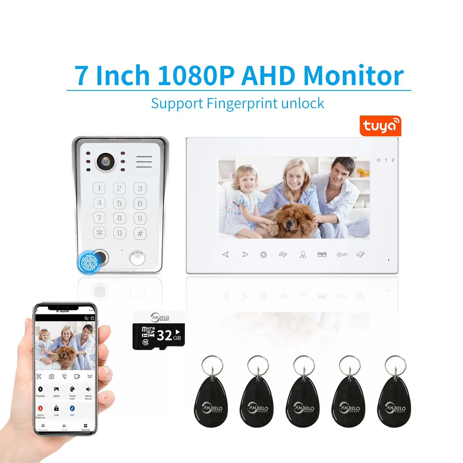 Tuya smart access control system intercom door bell camera wifi doorbell access control systems Video Doorbell wifi doorbell For Home Villa
