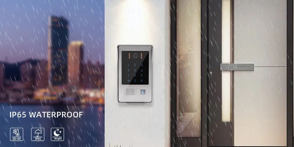 Tuya Smart Home Doorphone 7inch Touch Screen WIFI Video Intercom with Password and RFID Access Unlock Video Doorphone System