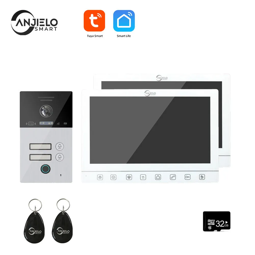 Tuya Smart mobile app Remote Wifi Video Intercom System Smart Video Door Phone 10 inch Full 1080p Screen Support RFID Card Unlock