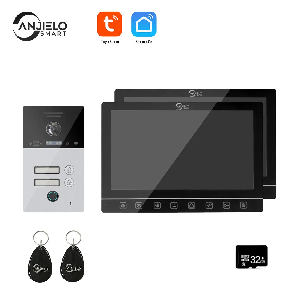 Tuya Smart mobile app Remote Wifi Video Intercom System Smart Video Door Phone 10 inch Full 1080p Screen Support RFID Card Unlock