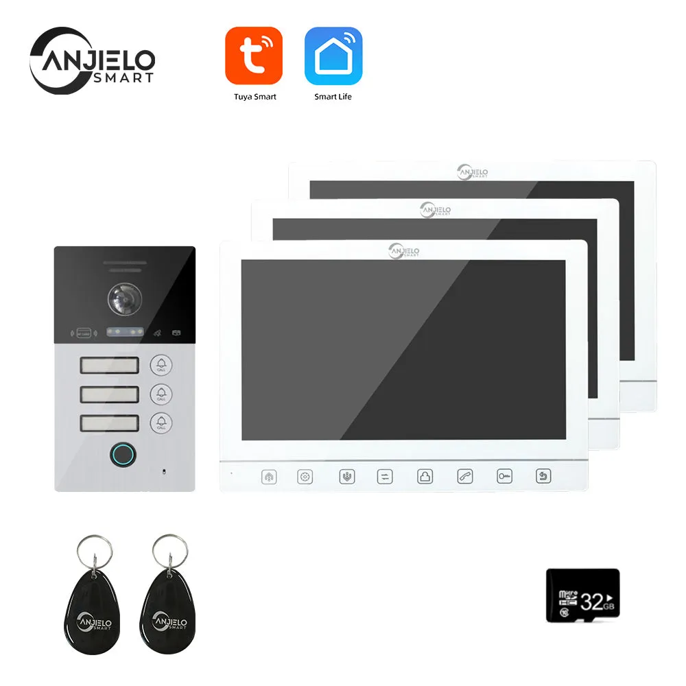 Tuya Smart mobile app Remote Wifi Video Intercom System Smart Video Door Phone 10 inch Full 1080p Screen Support RFID Card Unlock