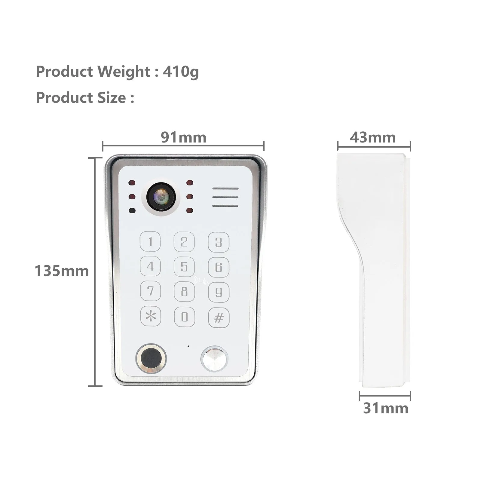 Tuya WIFI Intercom Video Door Phone With Video Doorbell Camera 1080P With Fingerprint RFID Number Password Unlock Motion Sensor