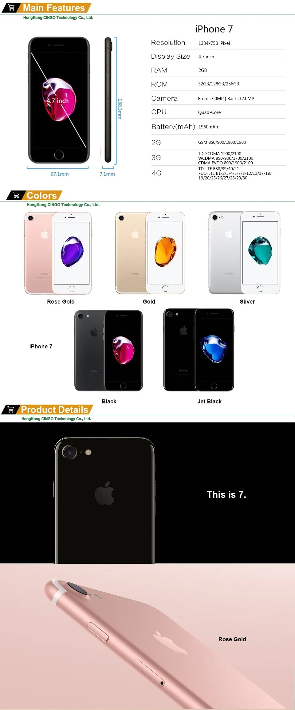 Unlocked Apple iPhone 7 4G LTE
