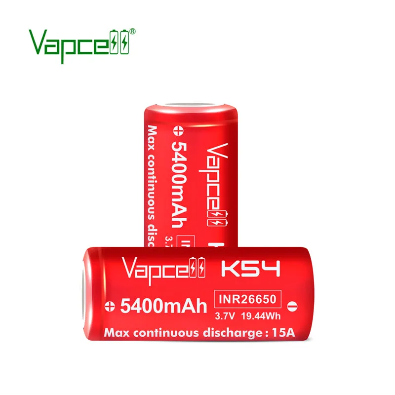 Vapcell 26650 K54 5400mah 15A Lithium-Ion Rechargeable Battery  **** HAS TO BE SHIPPED WITH FLASLIGHT   FEDEX ***