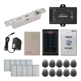 Visionis FPC-5542 One Door Access Control 2,600lbs Electric Drop Bolt Fail Secure Time Delay   Indoor Use Only Keypad / Reader Standalone With Mini Controller   Wiegand 26, No Software, EM Card Kit