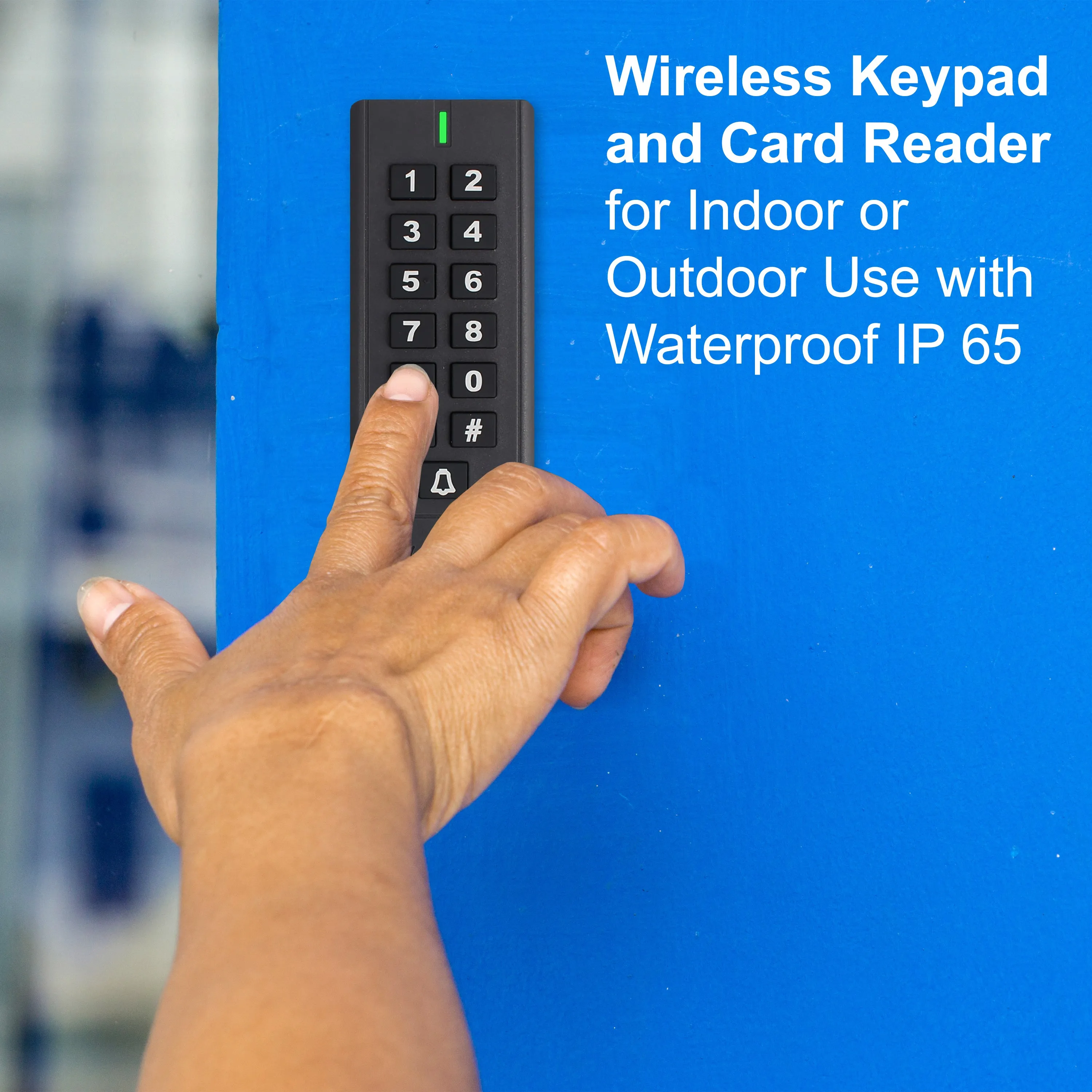 Visionis VIS-8009 – 433 MHz   Outdoor IP 65   Black   Wireless Keypad   Access Control   500 Users   Range Of 165 Feet   Delay And On/Off Toggle Mode   Battery Operated   Standalone No Software
