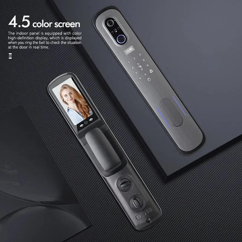 VOICE| 3D Face recognition smart door lock with video intercom feature biometric fingerprint smart door lock