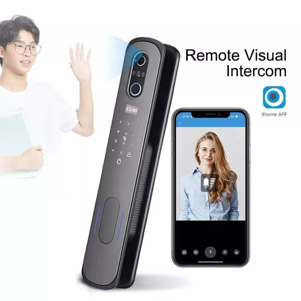 VOICE| 3D Face recognition smart door lock with video intercom feature biometric fingerprint smart door lock