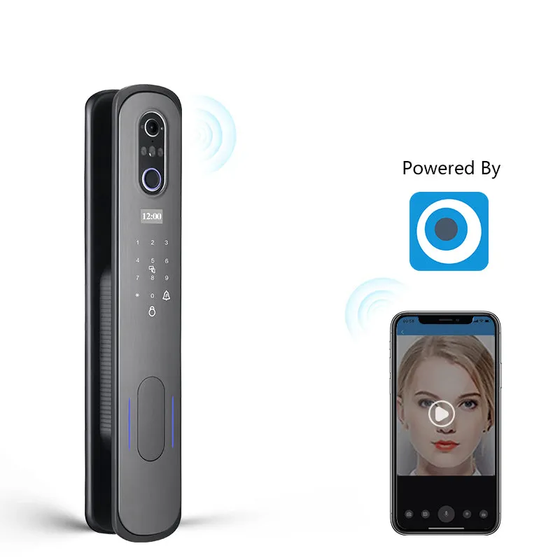VOICE| 3D Face recognition smart door lock with video intercom feature biometric fingerprint smart door lock