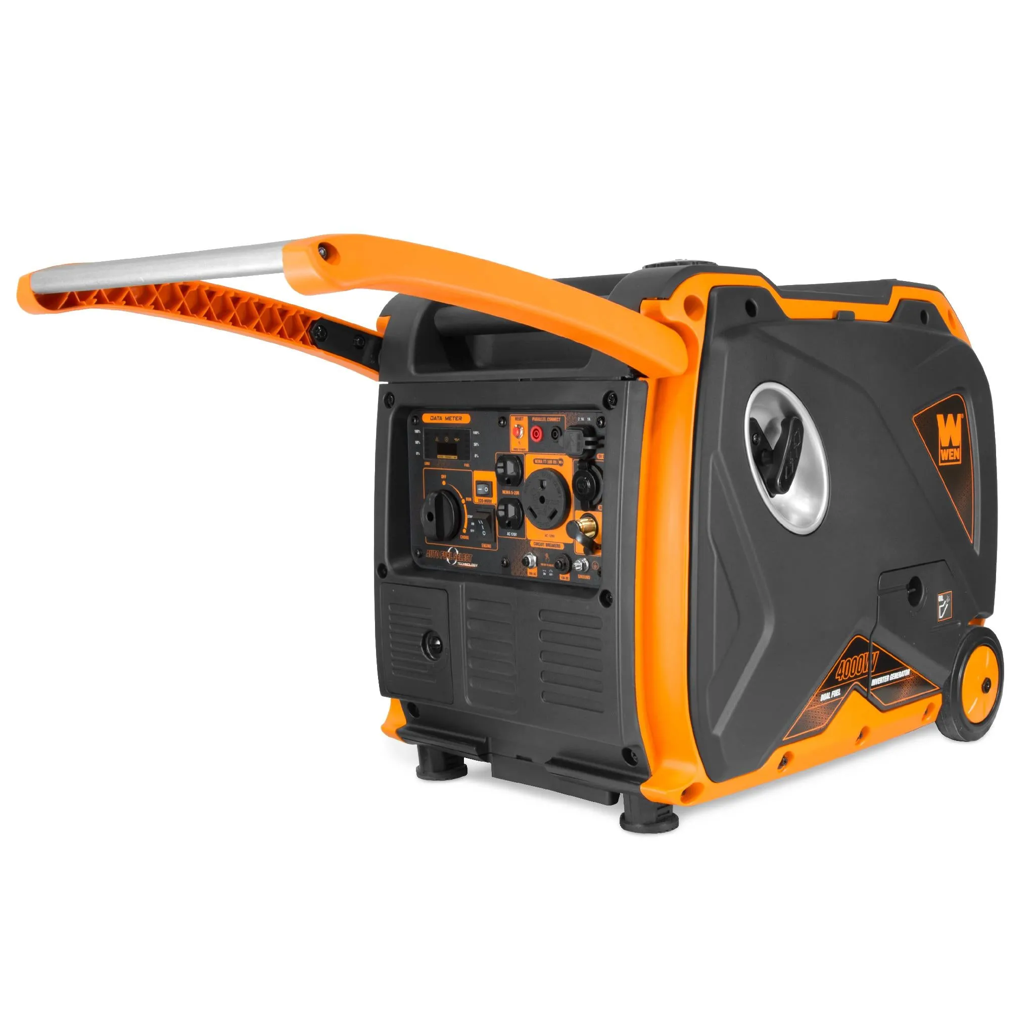 WEN DF400i Super Quiet 4000-Watt Dual Fuel RV-Ready Electric Start Portable Inverter Generator with Fuel Shut-Off