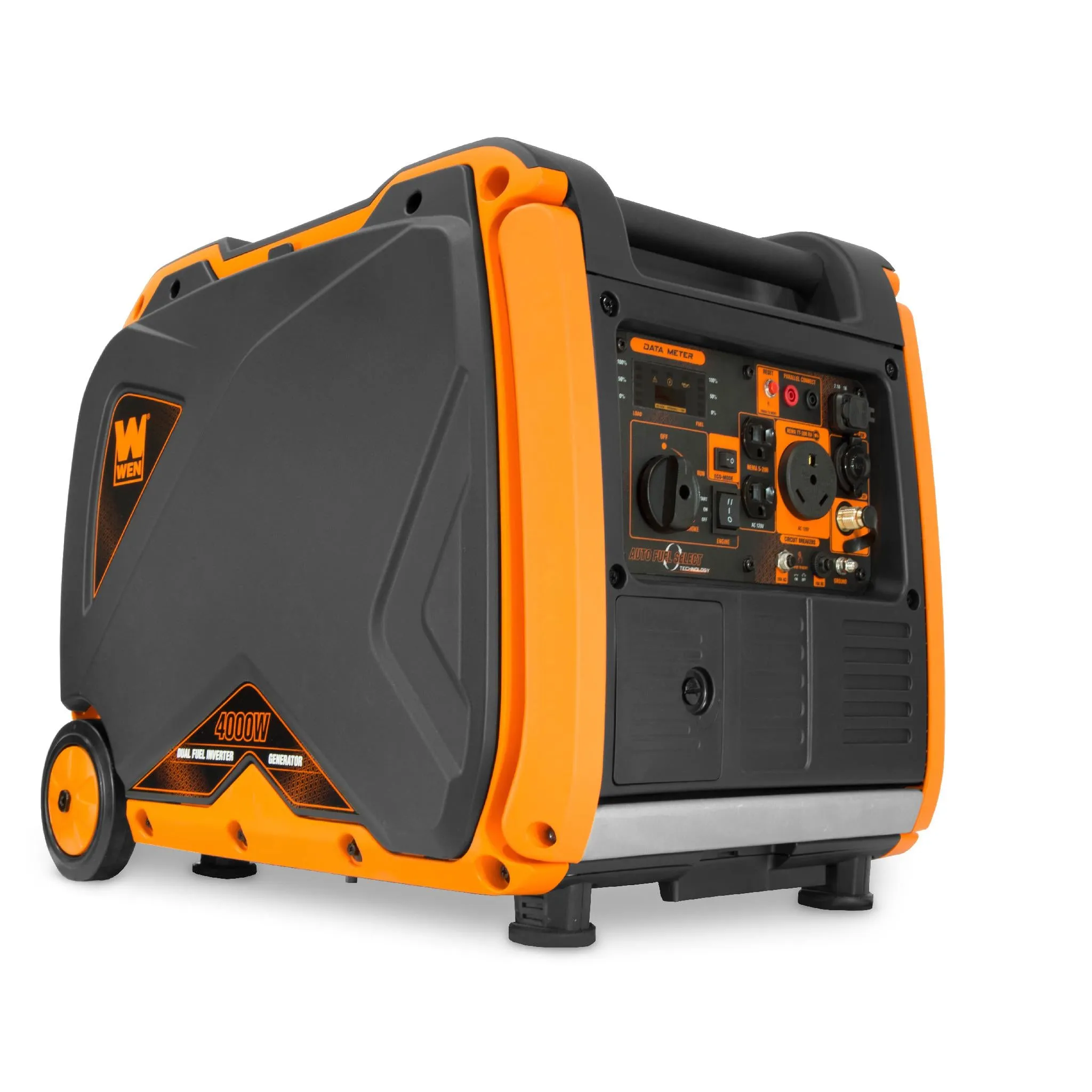 WEN DF400i Super Quiet 4000-Watt Dual Fuel RV-Ready Electric Start Portable Inverter Generator with Fuel Shut-Off