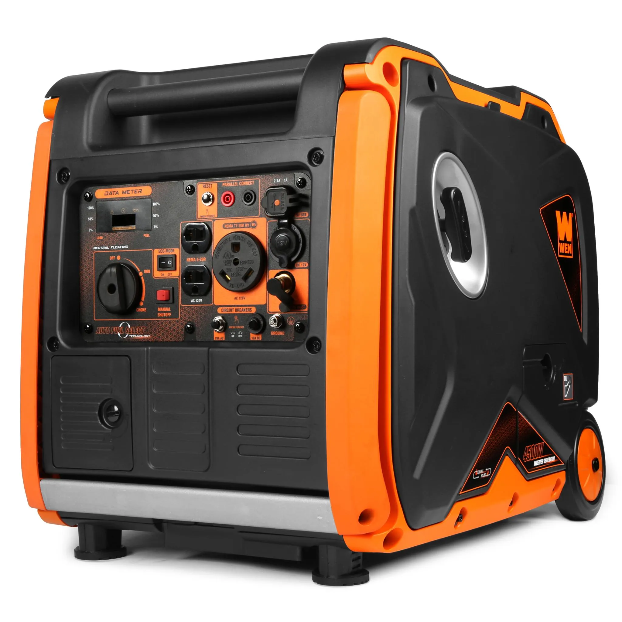 WEN DF450i Super Quiet 4500-Watt Dual Fuel RV-Ready Portable Inverter Generator with Fuel Shut-Off