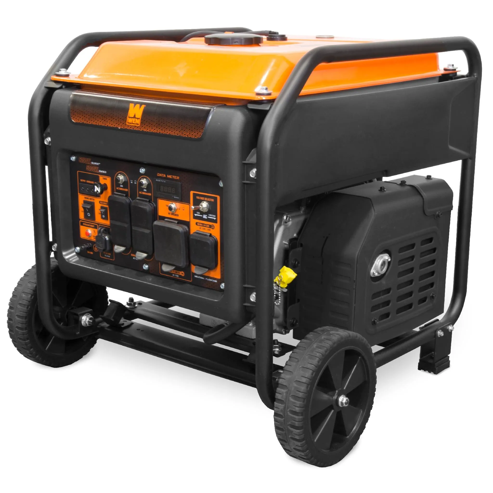 WEN GN625i 6250-Watt RV and Transfer-Switch-Ready 120V/240V Open Frame Inverter Generator, CARB Compliant
