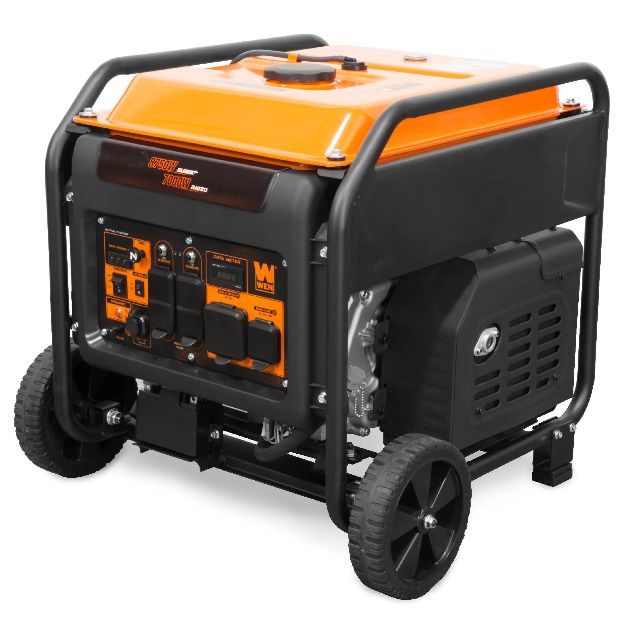 WEN GN875i 8750-Watt RV and Transfer-Switch-Ready 120V/240V Electric Start Open Frame Inverter Generator, CARB Compliant