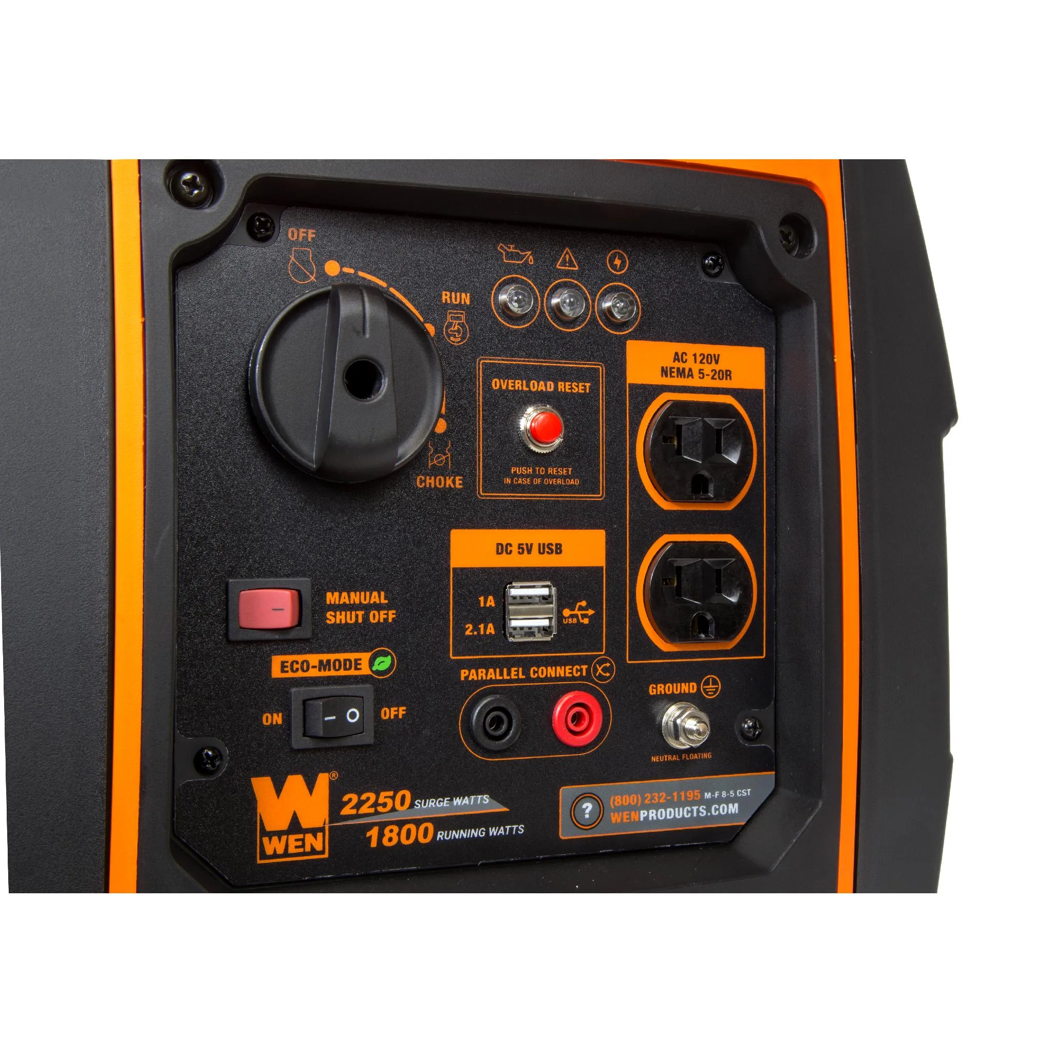 WEN R56225i Super Quiet 2250-Watt Portable Inverter Generator with Fuel Shut-Off (Manufacturer Refurbished)
