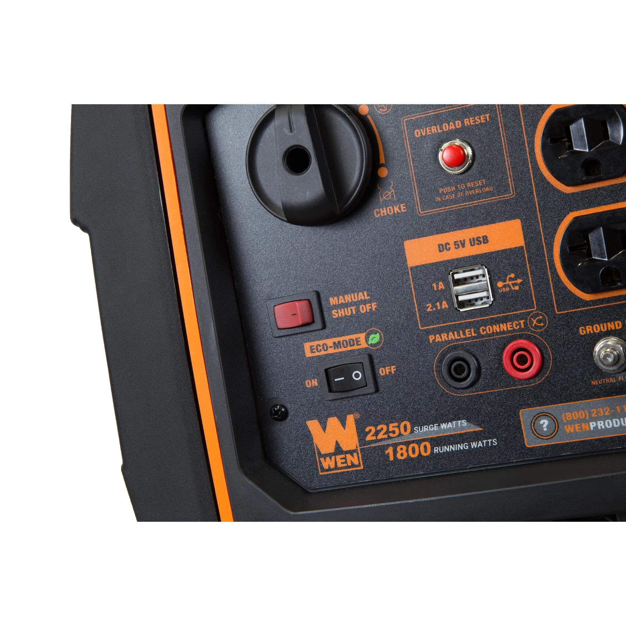 WEN R56225i Super Quiet 2250-Watt Portable Inverter Generator with Fuel Shut-Off (Manufacturer Refurbished)