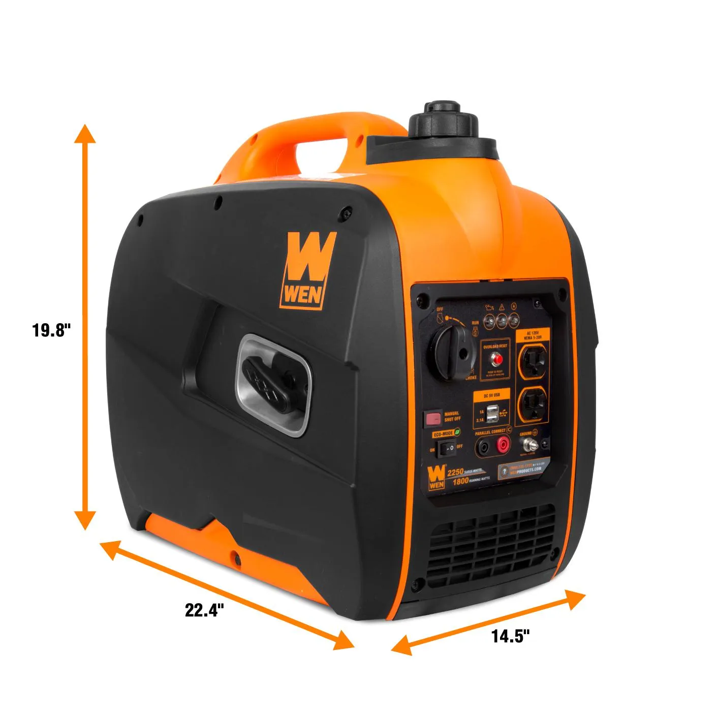 WEN R56225i Super Quiet 2250-Watt Portable Inverter Generator with Fuel Shut-Off (Manufacturer Refurbished)