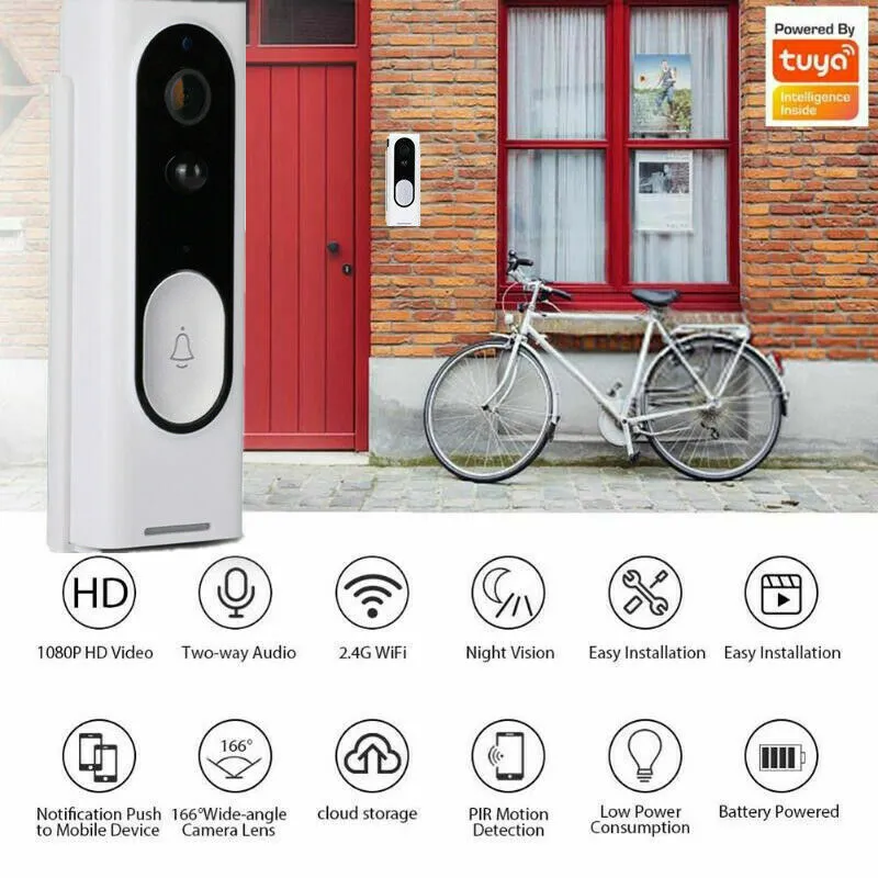 WiFi Ring Doorbell 1080P HD Security Camera Wireless Door Bell Camera