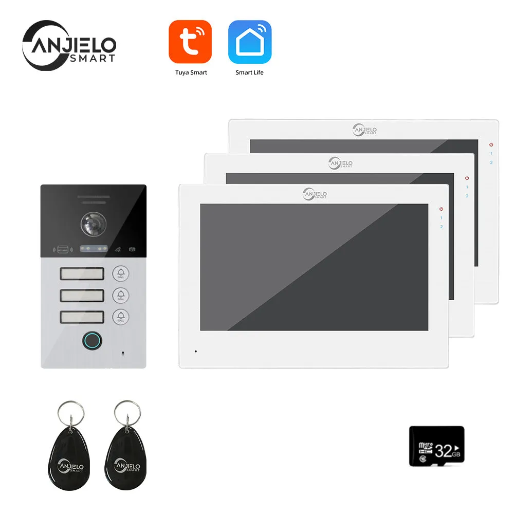 WIFI smart 7 inch Home video door phone intercom system Unlock 1080P Screen  Video Intercom System