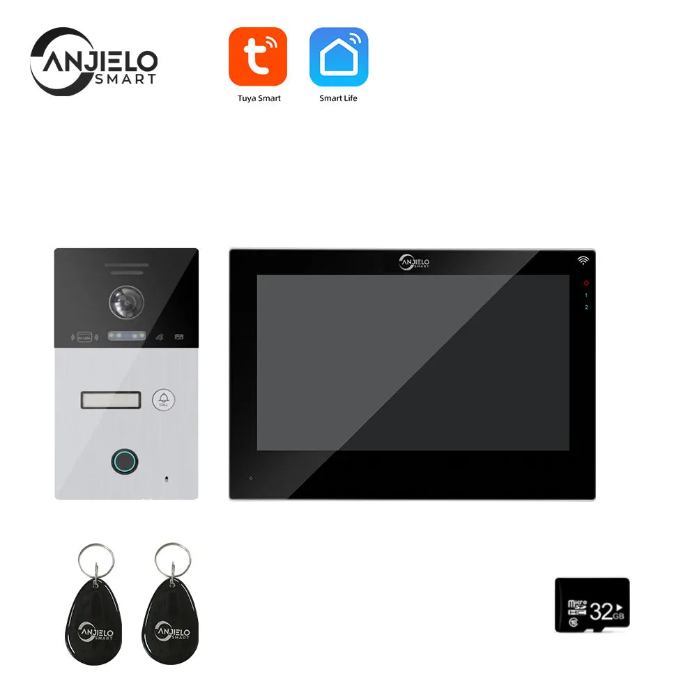 WIFI smart 7 inch Home video door phone intercom system Unlock 1080P Screen  Video Intercom System