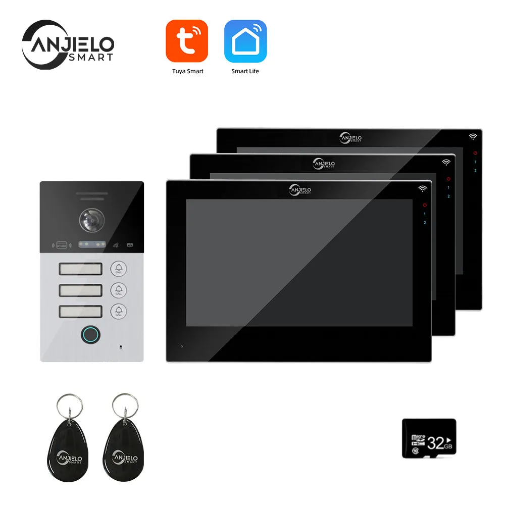 WIFI smart 7 inch Home video door phone intercom system Unlock 1080P Screen  Video Intercom System