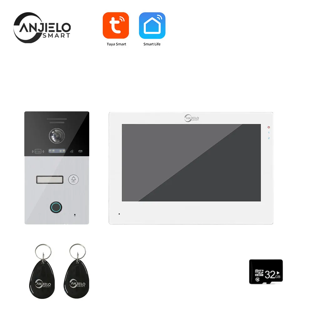 WIFI smart 7 inch Home video door phone intercom system Unlock 1080P Screen  Video Intercom System