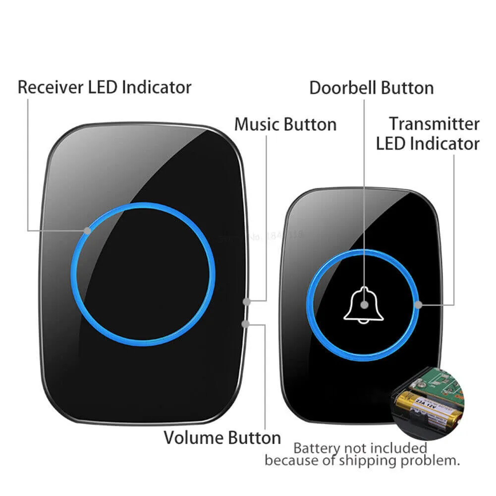 Wireless Doorbell System - Electronic Door Bell with Chime