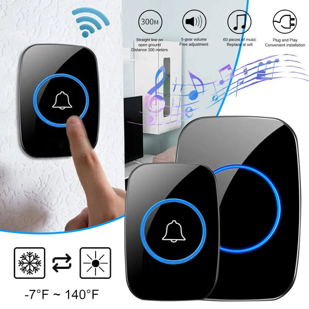 Wireless Doorbell System - Electronic Door Bell with Chime