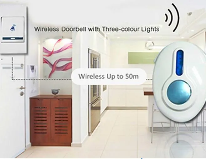 Wireless Doorbell With Light & 32 Melodies (2 Pieces)