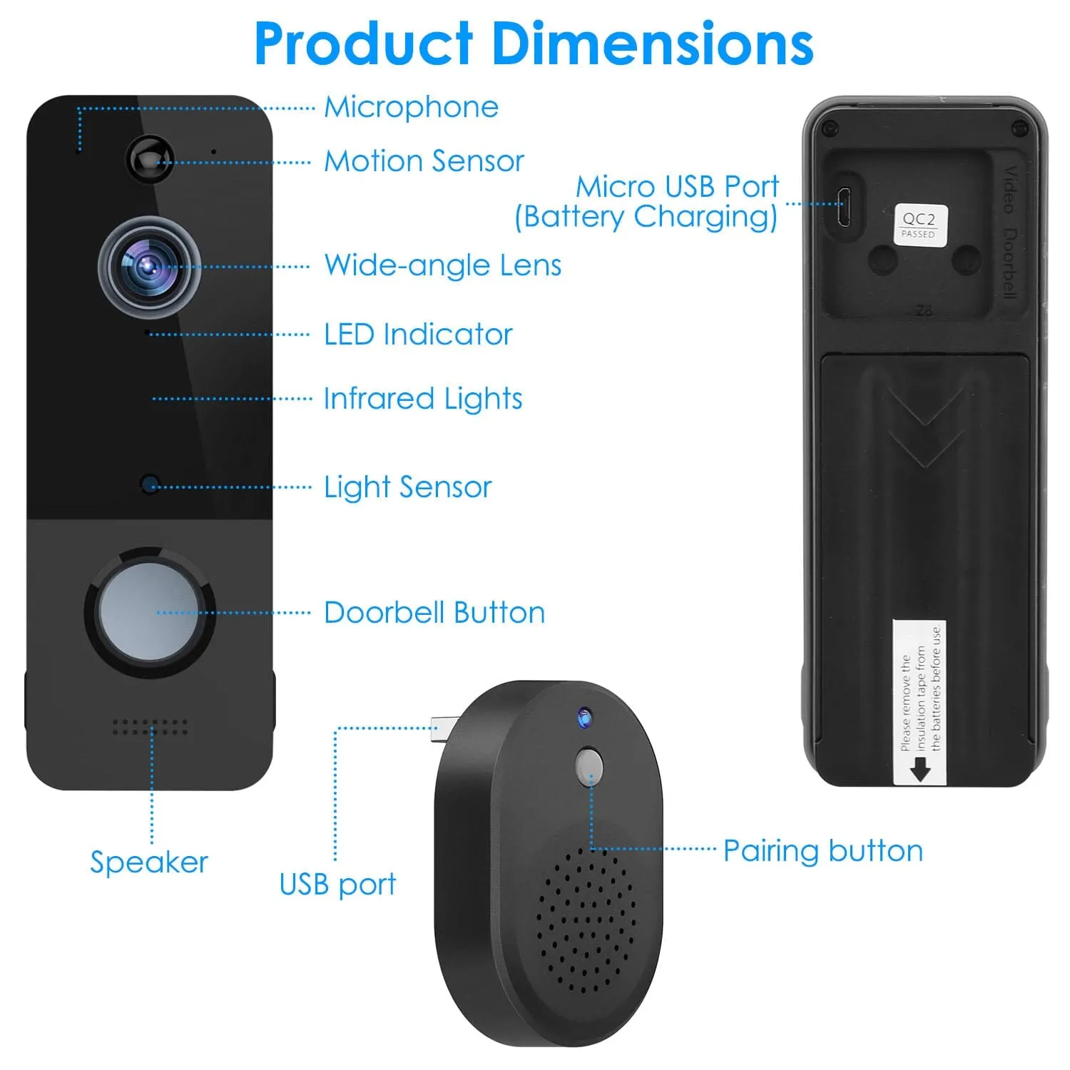 Wireless Smart Wi-Fi Video Doorbell